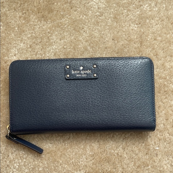 kate spade Handbags - Kate Spade Midnight Blue Zip Wallet